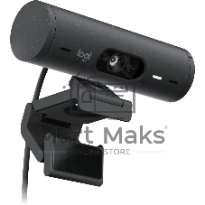 Веб-камера Logitech Brio 500 1920x1080, 30 кадр/с, USB Type-C, микрофон (2 шт, шумоподавление), автоматическая фокусировка, автоосвещение, универсальное крепление