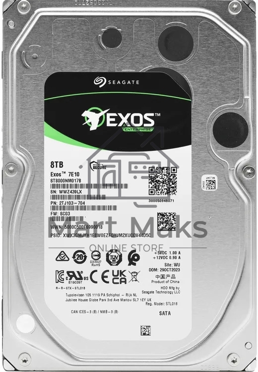 Жесткий диск HDD Seagate Exos 8Tb 7200rpm SATA 256Mb 3.5