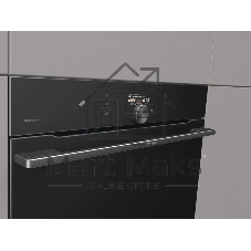 Духовой шкаф Gorenje BCM4058B, компактный, функция СВЧ, 50 л, макс. температура 275 градусов, электронное управление, дисплей, Wi-Fi, MultiFlow 360, AirFry, динамическая система охлаждения DC+, быстрый нагрев, цвет черный