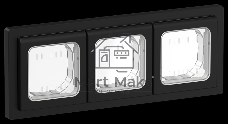 Рамка 3-местная IP55 Рпро-3-55-ФлЧ черный FLITE