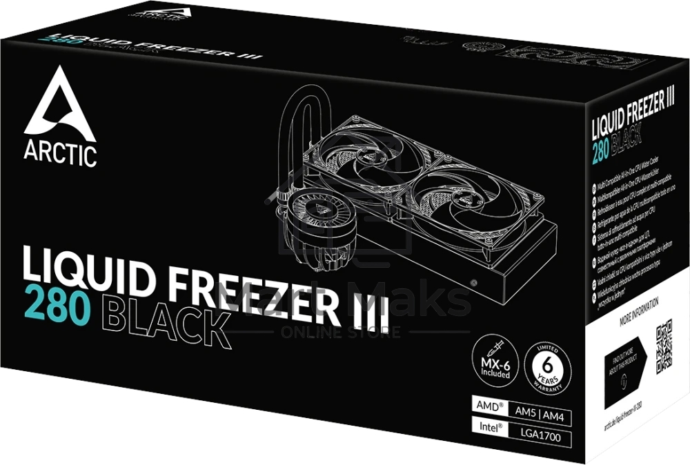 Жидкостная система охлаждения Arctic Cooling Arctic Liquid Freezer III-280 ACFRE00135A черный 140мм алюминий+медь 1700rpm 4-pin 250W