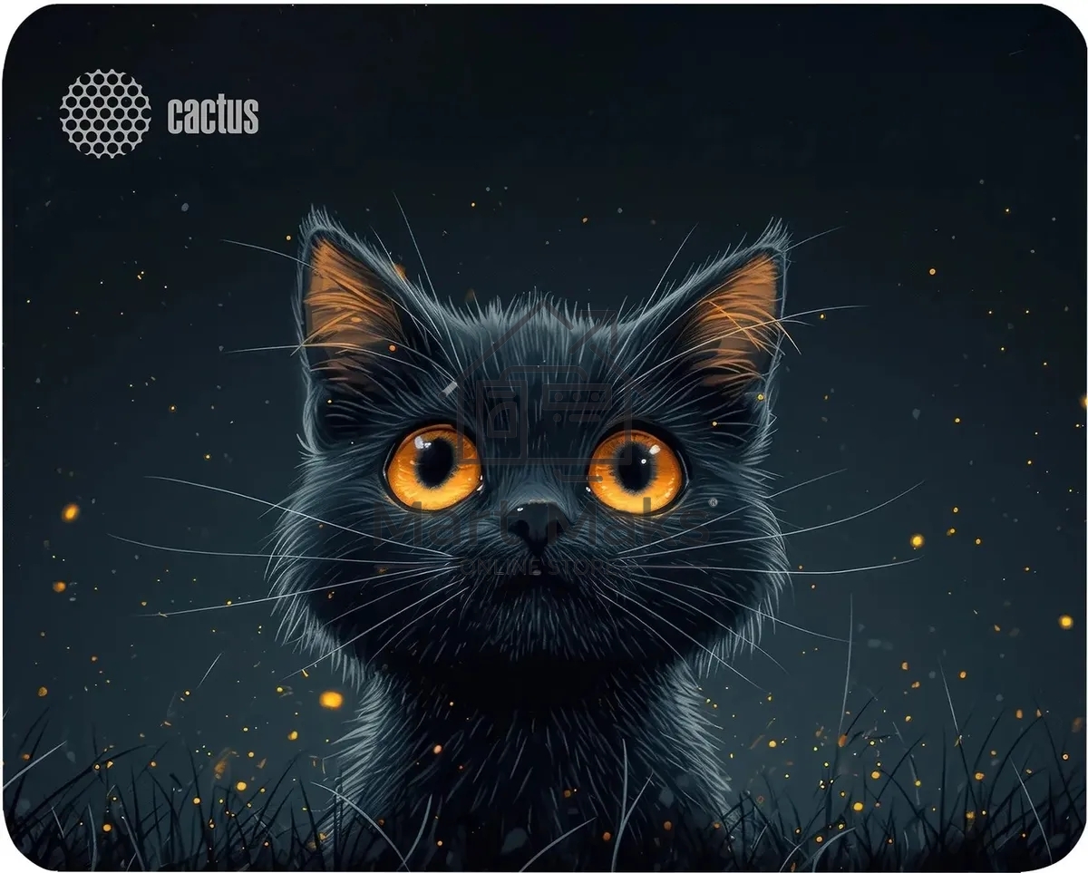 Коврик для мыши Cactus черный Cat 250x200x3мм (CS-MPC-D09S)