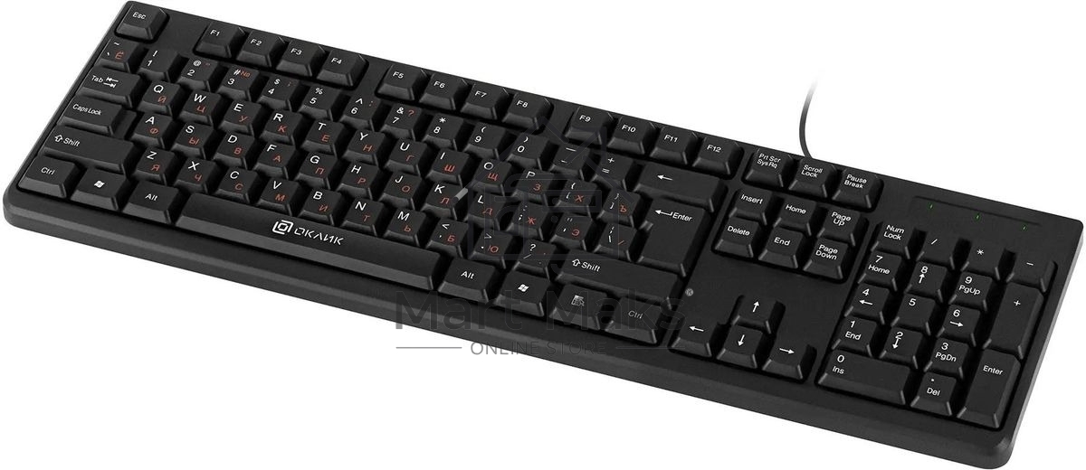 Клавиатура проводная Oklick 100M/100M HW3 черный USB