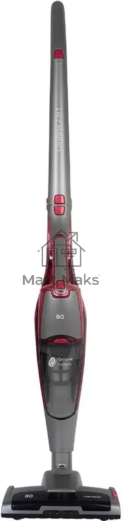Пылесос вертикальный BQ VCA0401H серый/красный, питание от аккумулятора, 40 Вт, уборка сухая, пылесборник 0.6 л, работа от АКБ max 45 мин