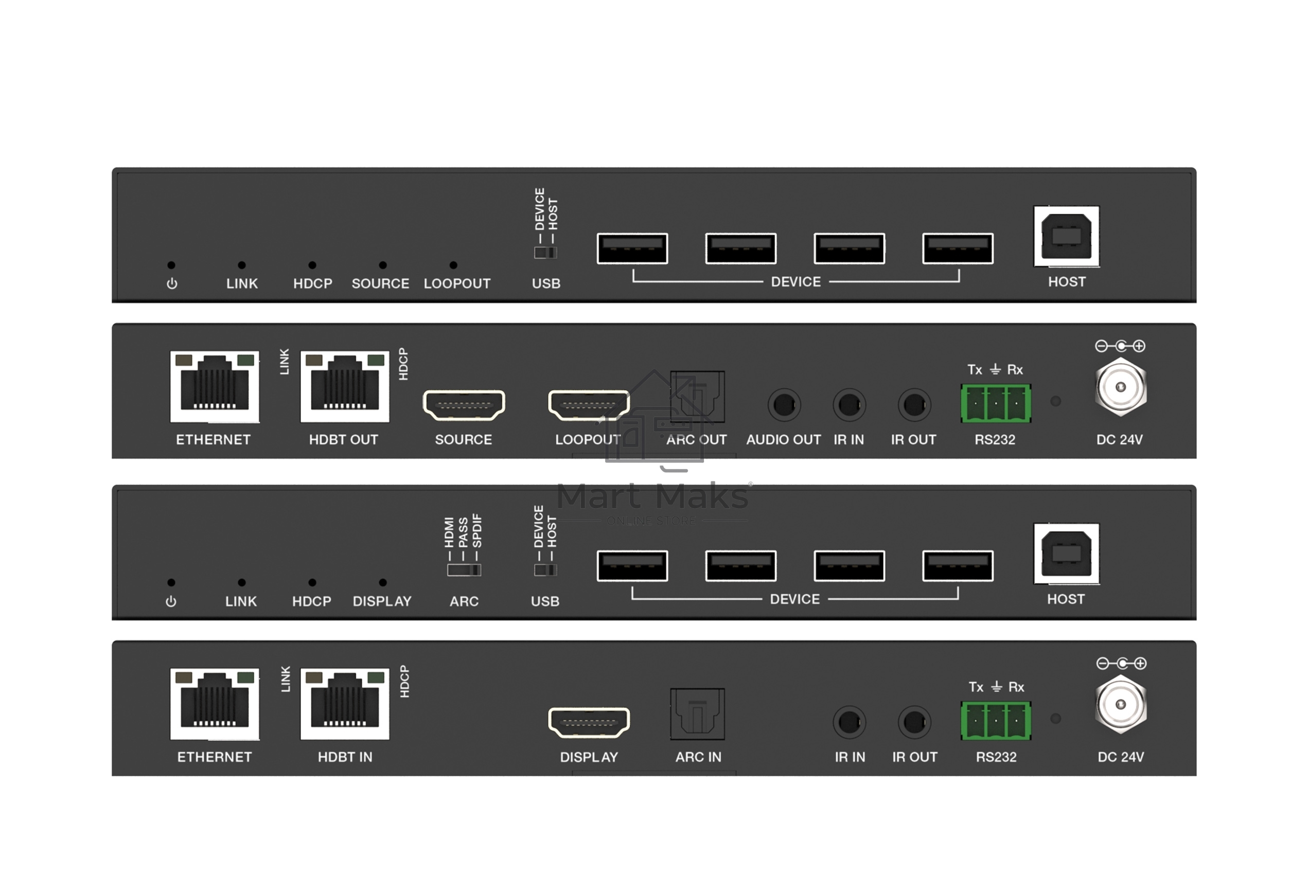 Удлинитель сигнала HDMI Infobit iTrans E100UC USB по витой паре до 100 метров, поддержка 4К60, HDBT 3.0