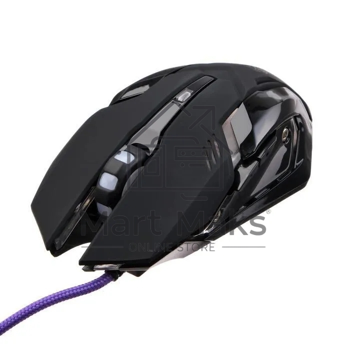 Игровой набор Qumo Mystic K58/M76, кл-ра проводная 104 + 10 клавиш мультимедиа, встроенные подсветки общая + кнопок 3 цвета, мышь проводная, оптическая, 1200/1600/2400/3200 dpi с подсветкой, коврик