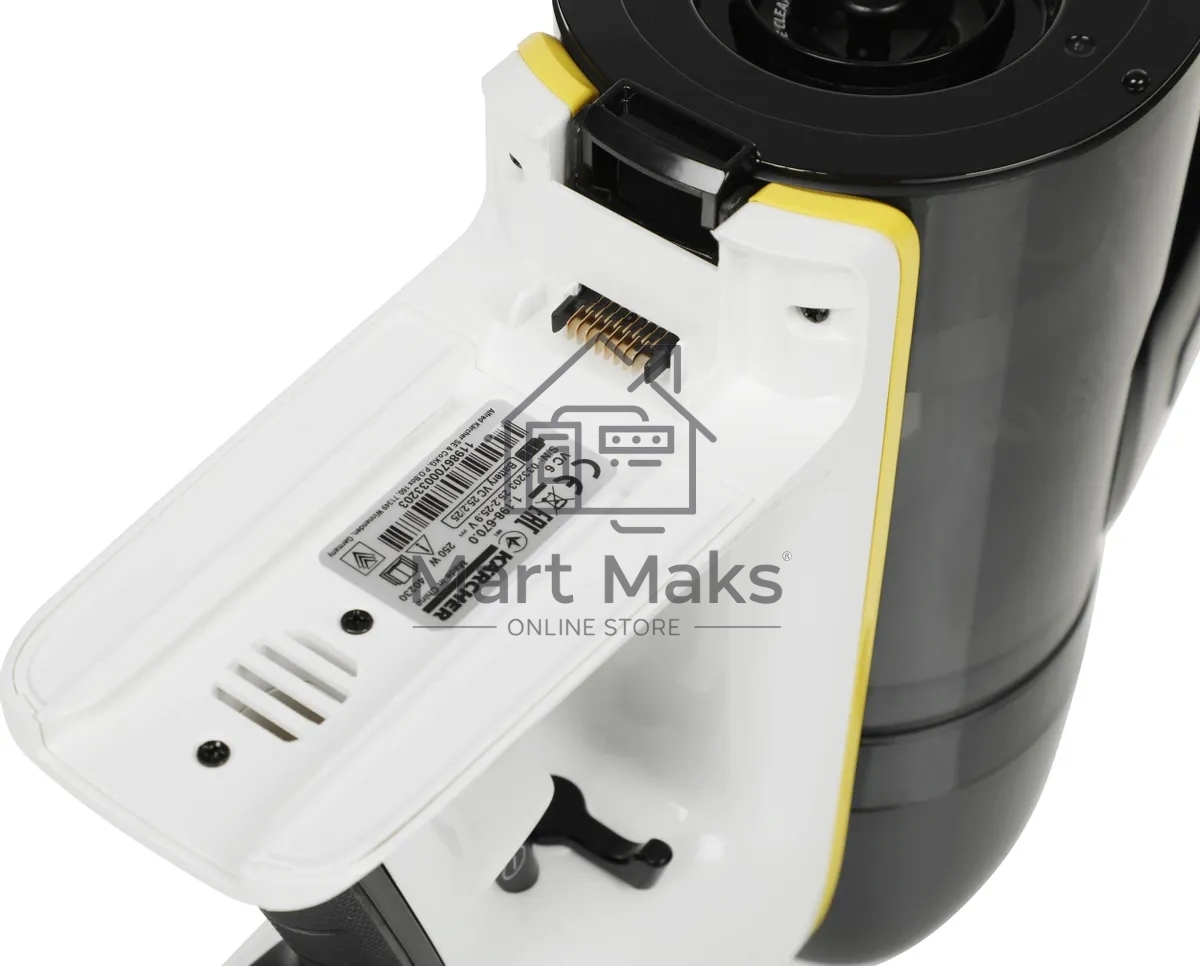 Пылесос вертикальный/ручной Karcher VC 6 Cordless ourFamily белый/черный, питание от аккумулятора, 250 Вт, уборка сухая, пылесборник 0.8 л, работа от АКБ max - 50 мин