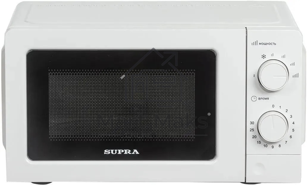 Микроволновая печь SUPRA 20MW61 белый, 20 л, 700 Вт, переключатели - поворотный механизм