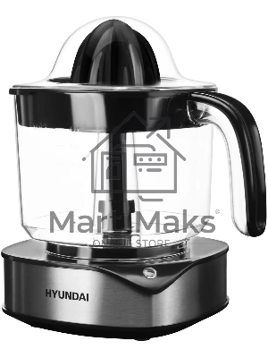 Соковыжималка цитрусовая Hyundai HY-JC4123 30Вт рез.сок.:1200мл. черный/нержавеющая сталь