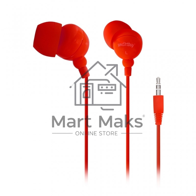 Внутриканальные наушники SmartBuy® COLOR TREND, красные (арт. SBE-3300)/320