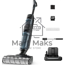 Пылесос вертикальный моющий Tefal X-Clean 5 GF5555F0 серый/черный, от аккумулятора, 200 Вт, уборка влажная, пылесборник 0.44 л