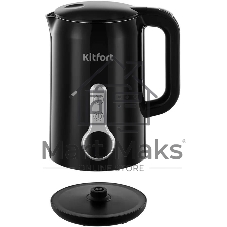 Чайник электрический Kitfort КТ-6701 1.7л. 2200Вт черный корпус: нерж.сталь/пластик