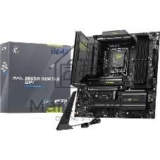 Материнская плата MSI MAG B860M MORTAR WIFI, LGA 1851, Intel B860, 4xDDR5 (до 256 ГБ), 4xSATA, 3xM.2 (1xPCIe 5.0, 2xPCIe 4.0), 1xPCIe 5.0 x16, 1xPCIe 4.0 x4, 1xHDMI, 1xDP, 1x5Gb LAN, Wi-Fi 7, Bluetooth 5.4, 1xUSB-C 40Gbps (Thunderbolt 4), 1xUSB-C 10Gbps, 3xUSB-A 10Gbps, 4xUSB-A 2.0, 3x3.5 мм + S/PDIF оптический, 7.1, чёрный, mATX