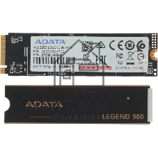 Накопитель SSD ADATA LEGEND 960, 4Tb, PCIe 4.0 x4, M.2 2280, NVMe, R/W 7400/6800, с радиатором