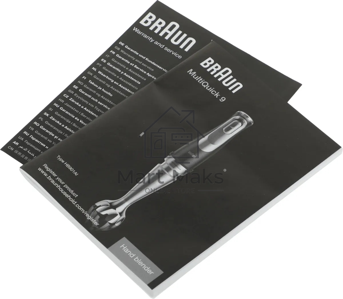 Блендер погружной Braun MQ9135XI черный/серебристый