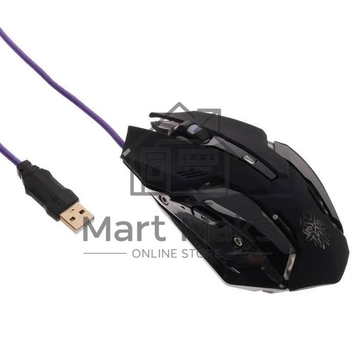 Игровой набор Qumo Mystic K58/M76, кл-ра проводная 104 + 10 клавиш мультимедиа, встроенные подсветки общая + кнопок 3 цвета, мышь проводная, оптическая, 1200/1600/2400/3200 dpi с подсветкой, коврик