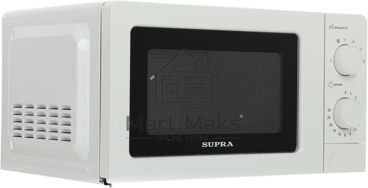 Микроволновая печь SUPRA 20MW61 белый, 20 л, 700 Вт, переключатели - поворотный механизм