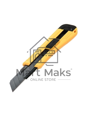 Технический нож Deli DL018 18мм, ударопрочный корпус, автоматическая блокировка, прорезиненная рукоятка