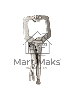 Зажимные клещи С-образные с фиксатором Deli DL20011 Рабочий ход 78 мм. Материал высокоуглеродистая сталь CrMo. Регулировочный винт. Быстросъемная ручка.