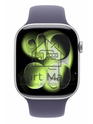 Смарт-часы Apple Watch Series 11 A3333 46мм OLED корп.серебристый Sport Band рем.фиолетовый разм.брасл.:M/L (MEVA4ZP/A)