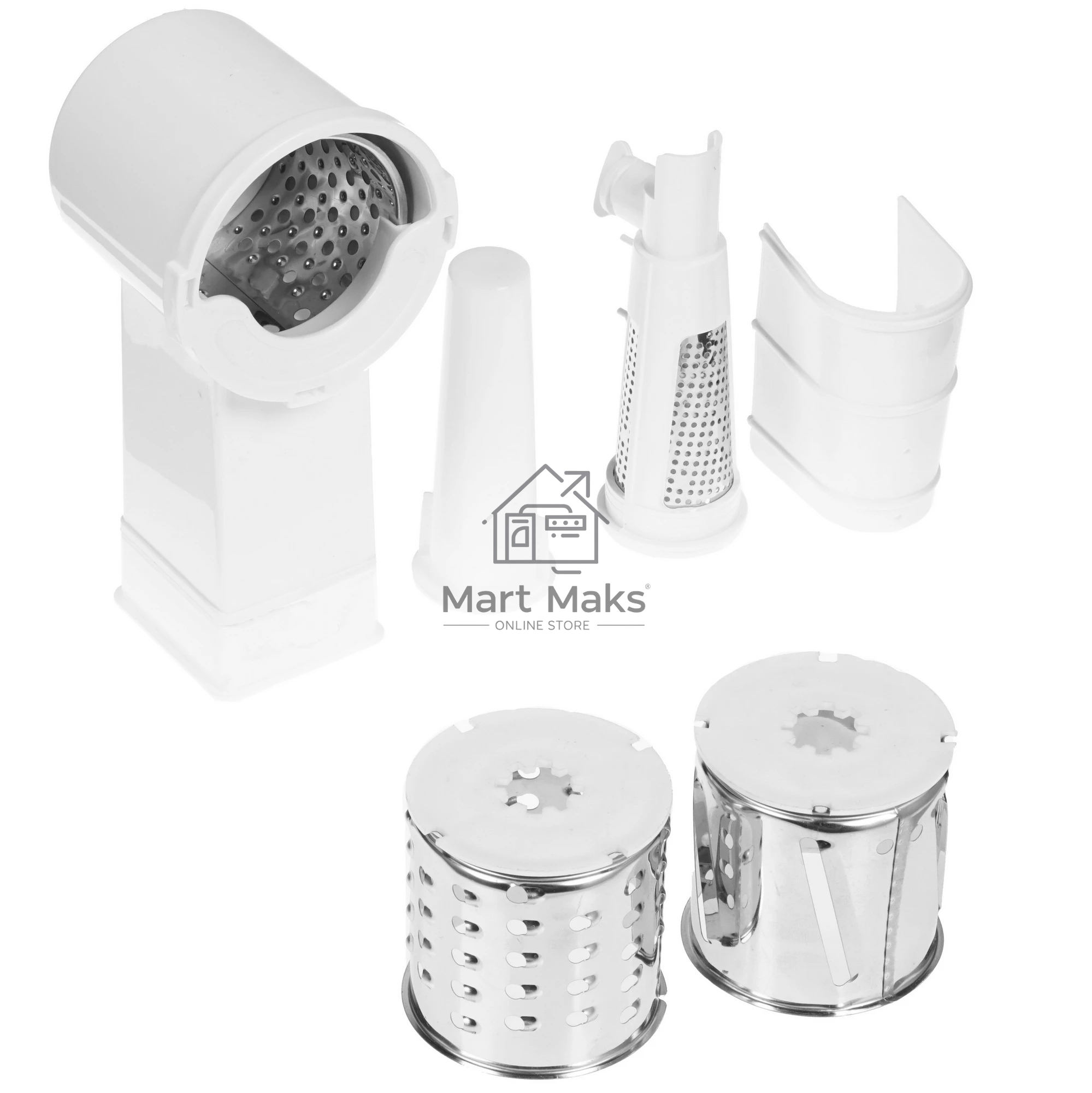 Мясорубка электрическая Ротор Макси ЭМШ 35/300-3 белый, 1500 Вт, 0.6 кг/мин, насадки - 4