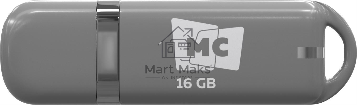 Флешка USB MORE CHOICE МФБ16 Grey (4620202558664), 16GB, USB 2.0, R/W 15/6, серый