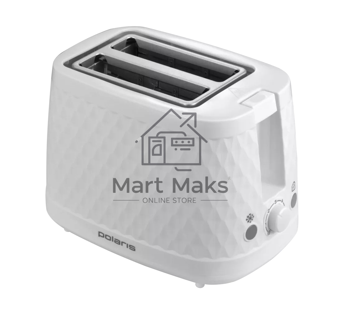 Тостер Polaris PET-0733A белый, 900 Вт, 2 слота