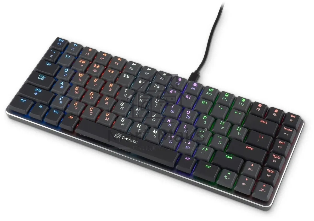 Клавиатура Oklick K615X (1934413) проводная, USB, серый + серебристый