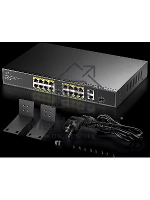 Коммутатор Cudy FS1018PS1 (L2) 16x100Мбит/с 2x1Gbит/с 1SFP 16PoE+ 200W неуправляемый