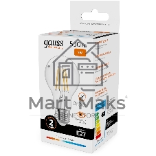 Лампа светодиодная филаментная Gauss Filament 7Вт цок.: E27 груша св. свеч. бел. теп. (упак.: 10 шт)