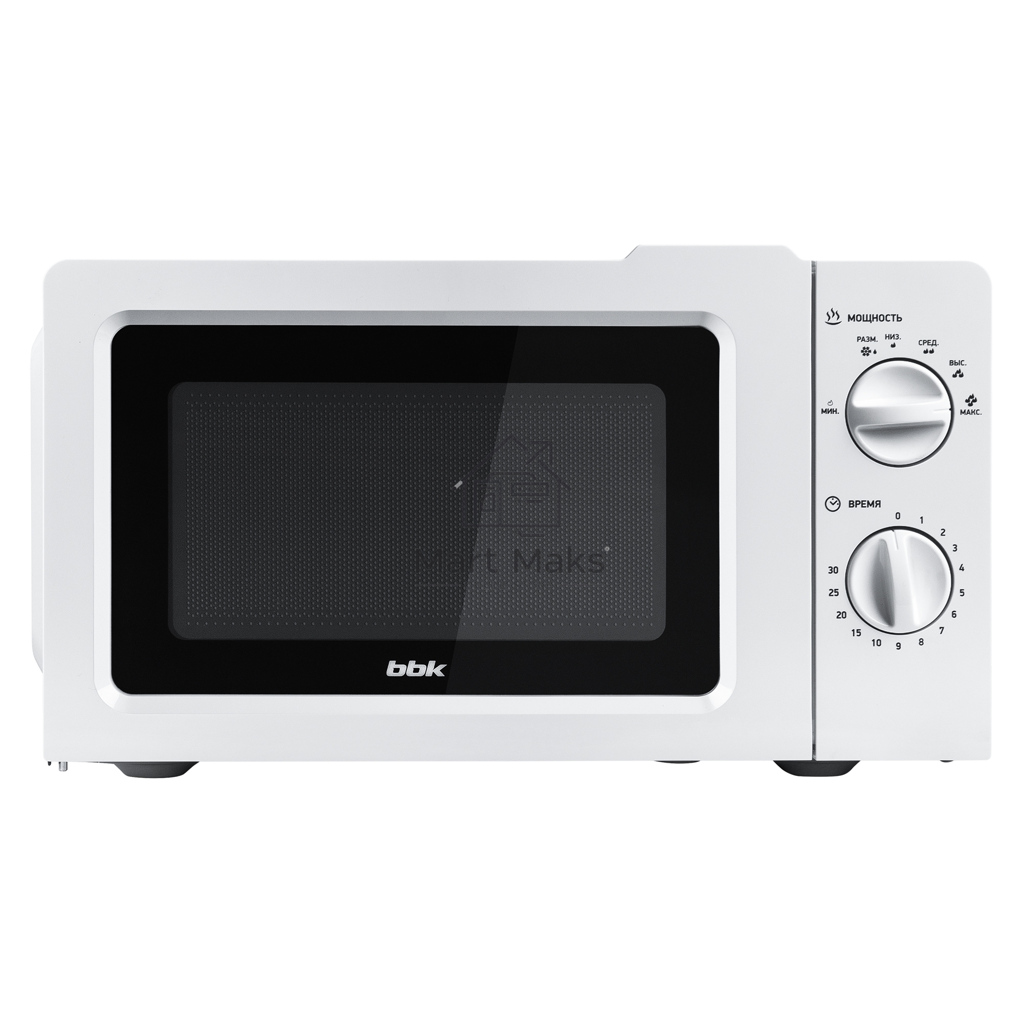 Микроволновая печь BBK 17MWS-781M/W белый, 17 л, 700 Вт, переключатели - поворотный механизм