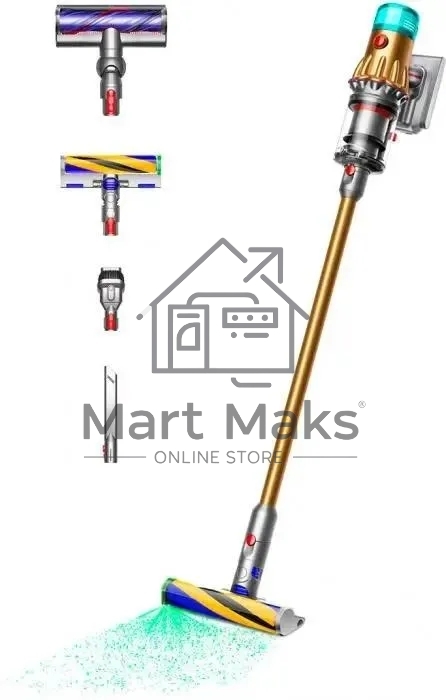 Пылесос вертикальный Dyson SV46 V12 Detect Slim Absolute золотистый/серебристый, питание от аккумулятора, 150 Вт, уборка сухая, пылесборник 0.35 л, работа от АКБ max 60 мин