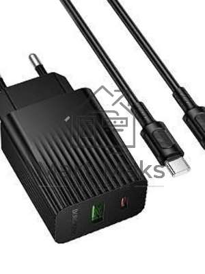 Сетевое зарядное устройство BOROFONE (6941991122798) BAS74Aaa 1USB+1Type-C 3.0A QC3.0 PD20W для Type-C Type-C черный