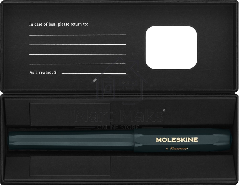 Ручка шариковая Moleskine Kaweco (KAWBALLPENGRN) т.зеленый d=1мм син. черный подар.кор.