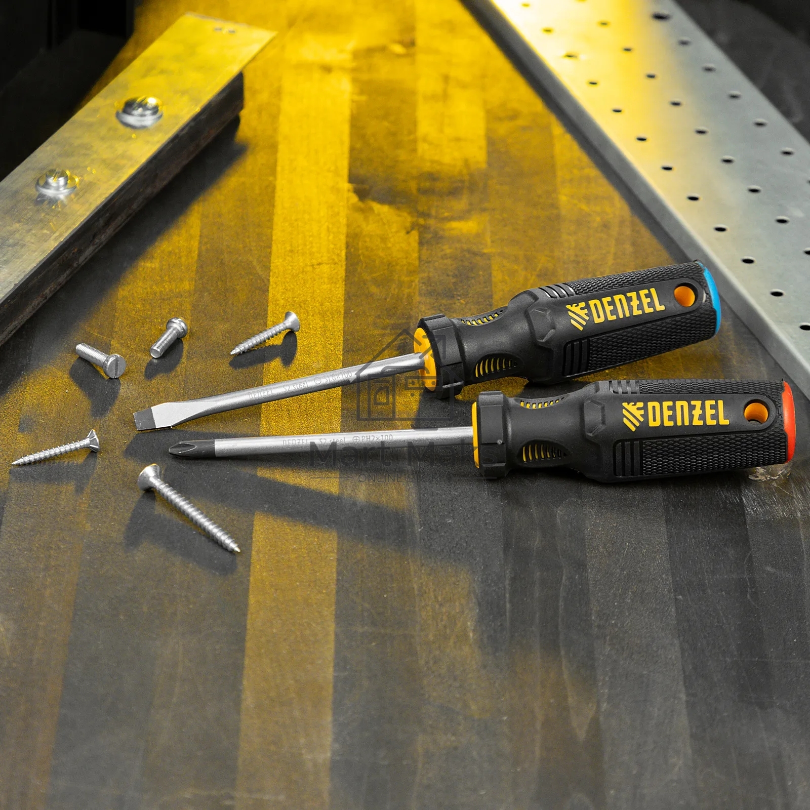 Набор отверток Denzel 2 шт., PH+SL, S2, 3к рукоятка