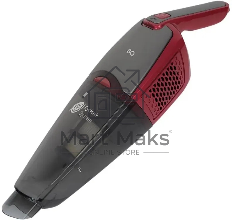 Пылесос вертикальный BQ VCA0401H серый/красный, питание от аккумулятора, 40 Вт, уборка сухая, пылесборник 0.6 л, работа от АКБ max 45 мин