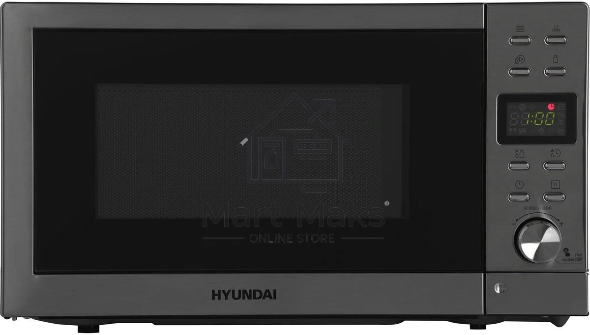 Микроволновая печь Hyundai HYM-D3043 серебристый, 20 л, 700 Вт, переключатели - кнопки, поворотный механизм