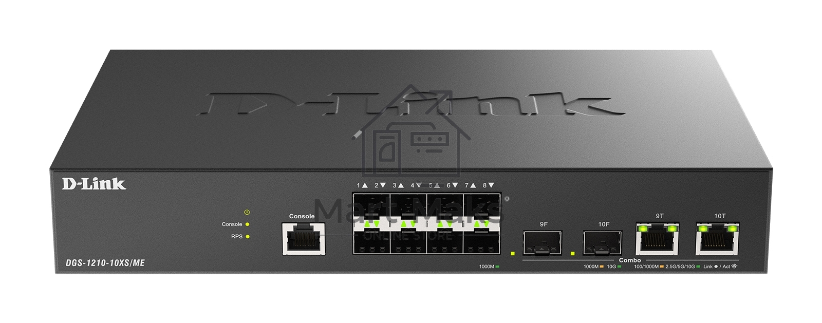 Коммутатор D-Link DGS-1210-10XS/ME/C1A, 8×1 Гбит/с SFP + 2×10 Гбит/с Combo, управляемый