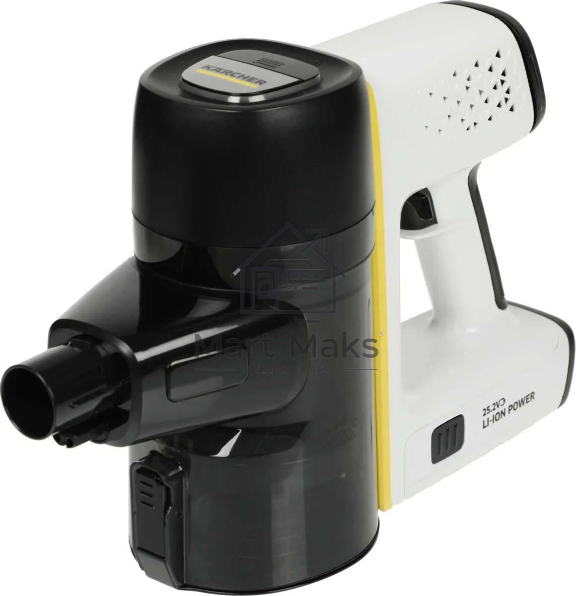 Пылесос вертикальный/ручной Karcher VC 6 Cordless ourFamily белый/черный, питание от аккумулятора, 250 Вт, уборка сухая, пылесборник 0.8 л, работа от АКБ max - 50 мин