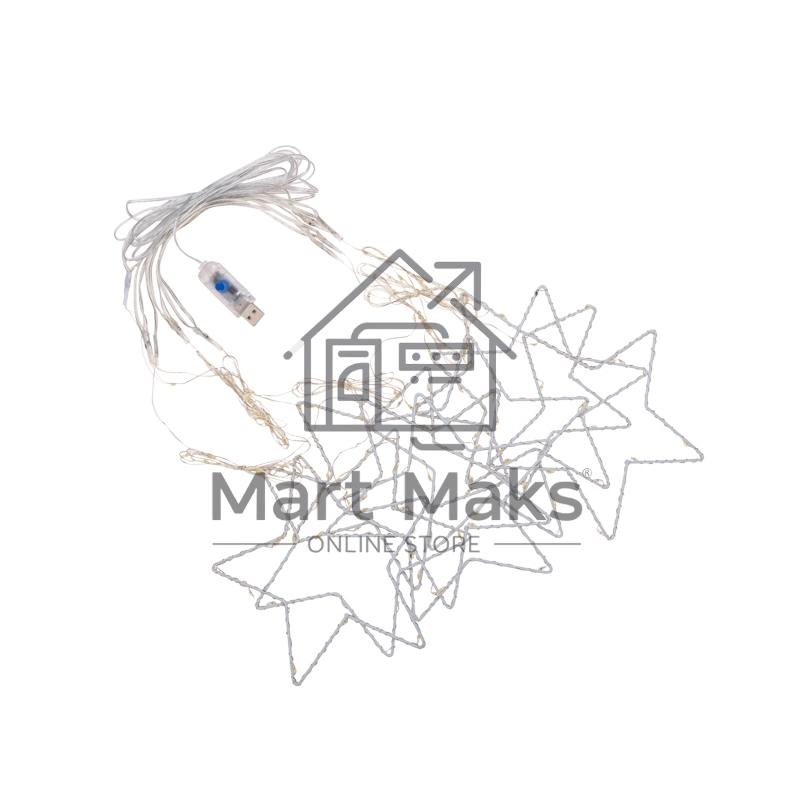 Гирлянда Neon-night светодиодный занавес из росы с фигурами звезд IP20 USB + пульт управления мультиколор