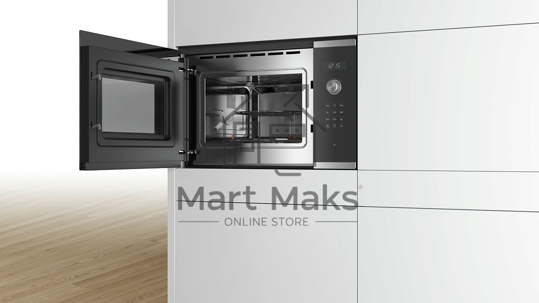Микроволновая печь встраиваемая Bosch BEL554MS0 нержавеющая сталь/черный, 25 л, 900 Вт, переключатели - поворотный механизм/сенсор
