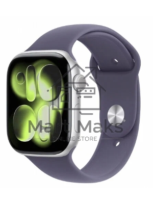 Смарт-часы Apple Watch Series 11 A3333 46мм OLED корп.серебристый Sport Band рем.фиолетовый разм.брасл.:M/L (MEVA4ZP/A)