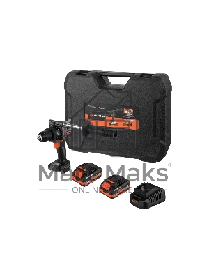 Дрель-шуруповерт аккумуляторная Anycons RB-DB2109, 21В, 2 АКБ, Кейс, Ударная, RB-DB21092
