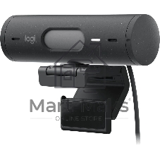 Веб-камера Logitech Brio 500 1920x1080, 30 кадр/с, USB Type-C, микрофон (2 шт, шумоподавление), автоматическая фокусировка, автоосвещение, универсальное крепление