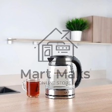 Чайник электрический Scarlett SC-EK27G40, 1800Вт, 1.8л, серебристый/черный