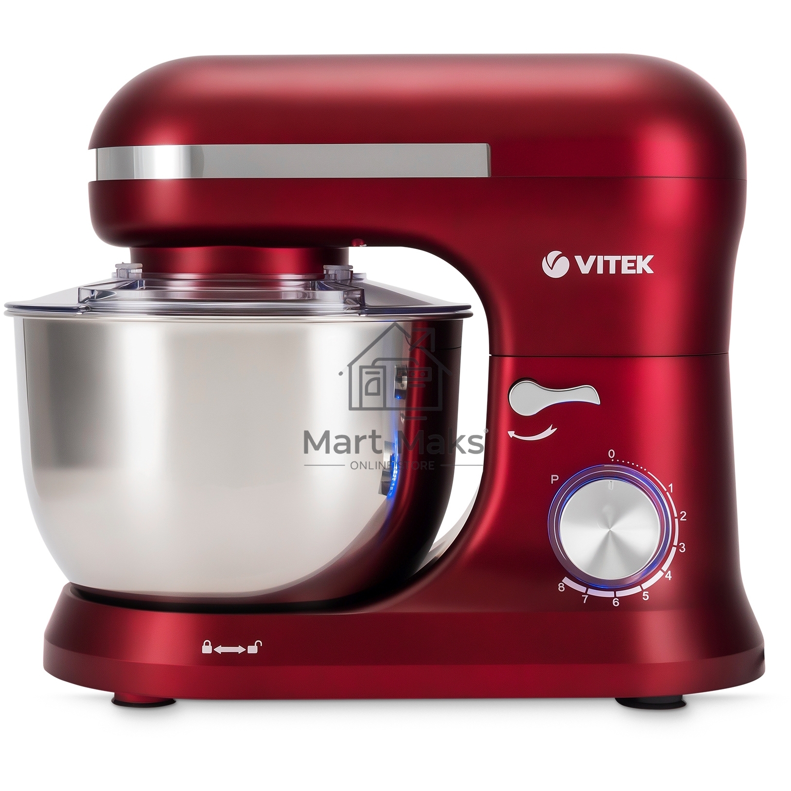 Миксер планетарный Vitek VT-PM0111 1500Вт вишневый