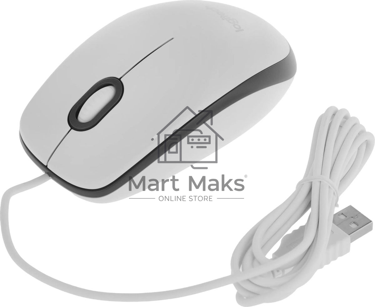 Мышь проводная Logitech M100 белый, 1000 dpi, USB, кнопки - 3