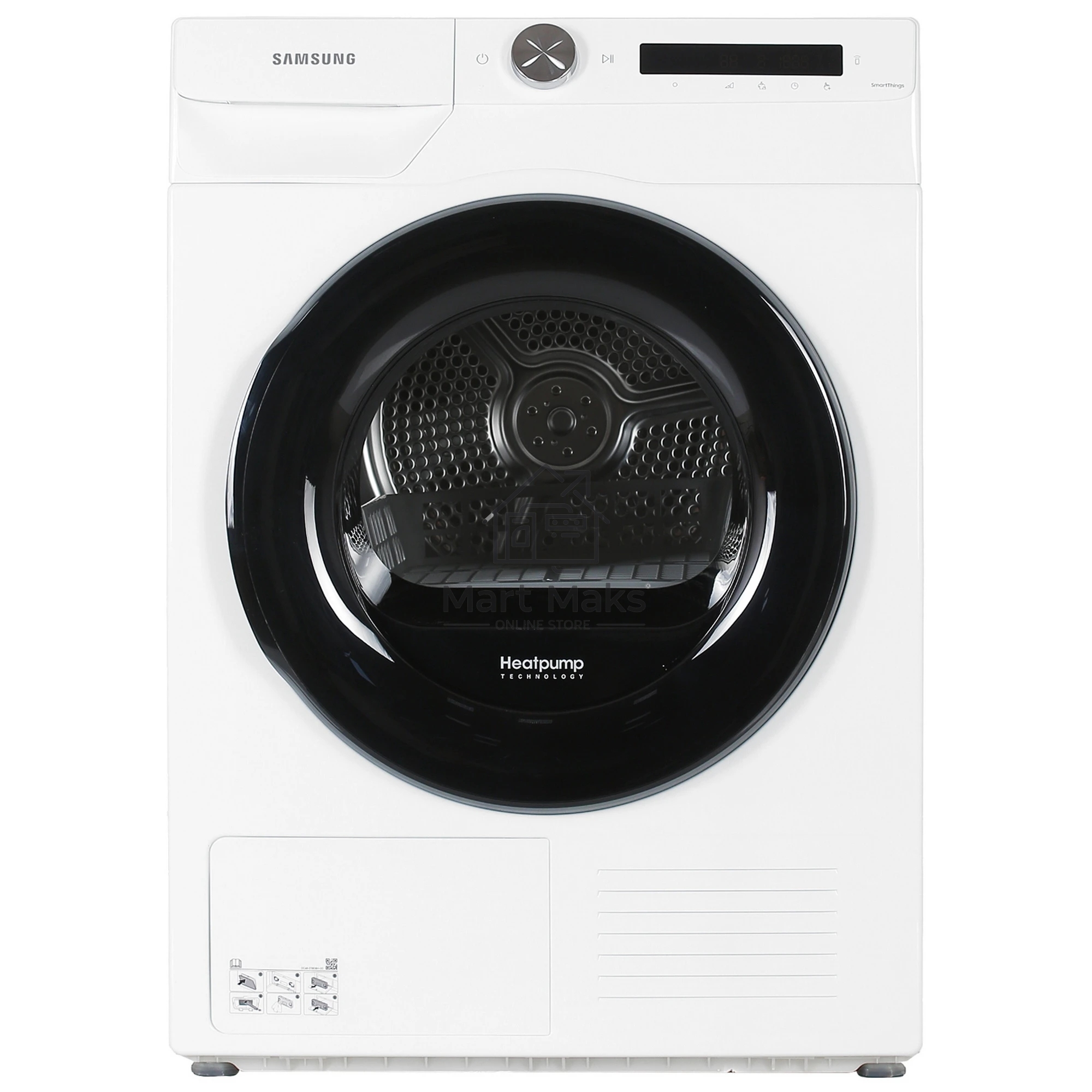 Сушильная машина Samsung DV90T5240AW/LP белый, 9 кг, сушка - тепловой насос, программ - 14, 60 x 85 x 65 см