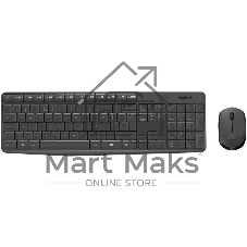 Комплект клавиатура+мышь Logitech MK235 беспроводной, USB, 1000 DPI, серый ( неоригинальная гравировка)