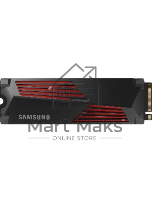 Накопитель SSD Samsung 990 Pro MZ-V9P4T0CW, 4Tb, PCIe 4.0 x4, M.2 2280, NVMe, R/W 7450/6900, с радиатором